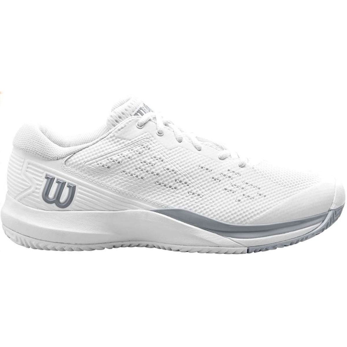 WRS328650U Wilson Men's Rush Pro ACE Tennis Shoes (White/White/Pearl Blue)