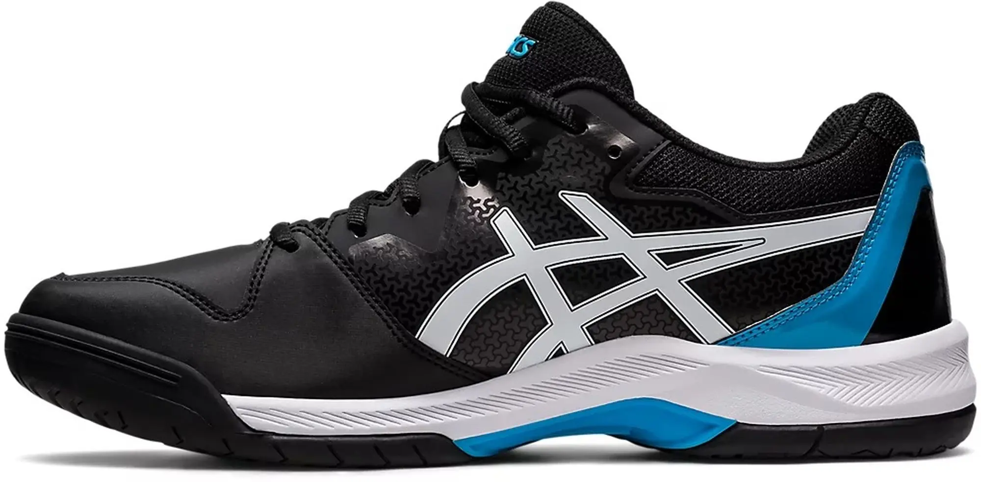 Asics Men's GelDedicate 7 Tennis Shoes (Black/Island Blue)