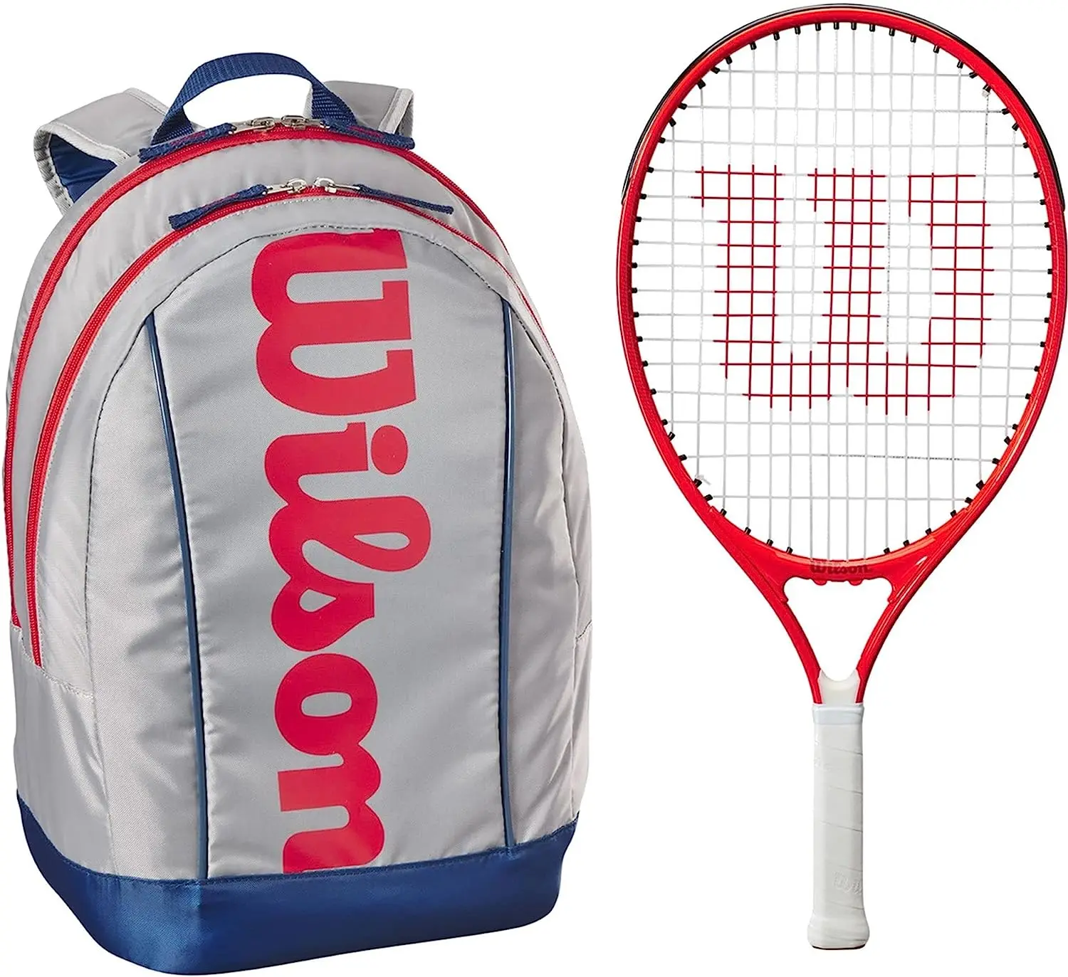 Wilson Roger Federer Junior Tennis Racquet + Backpack (Grey/Red)