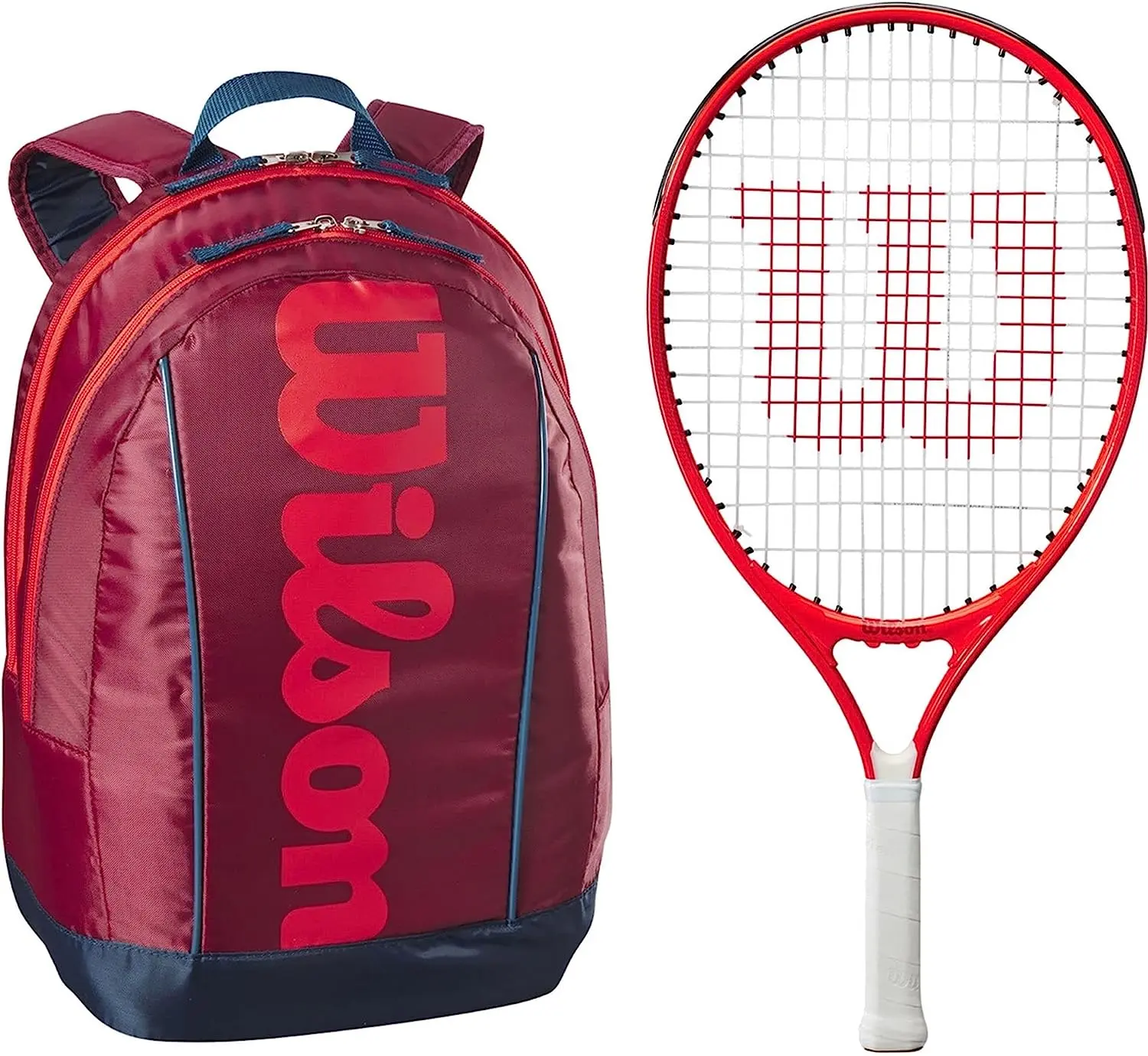 Wilson Roger Federer Junior Tennis Racquet + Backpack (Red/Infrared)
