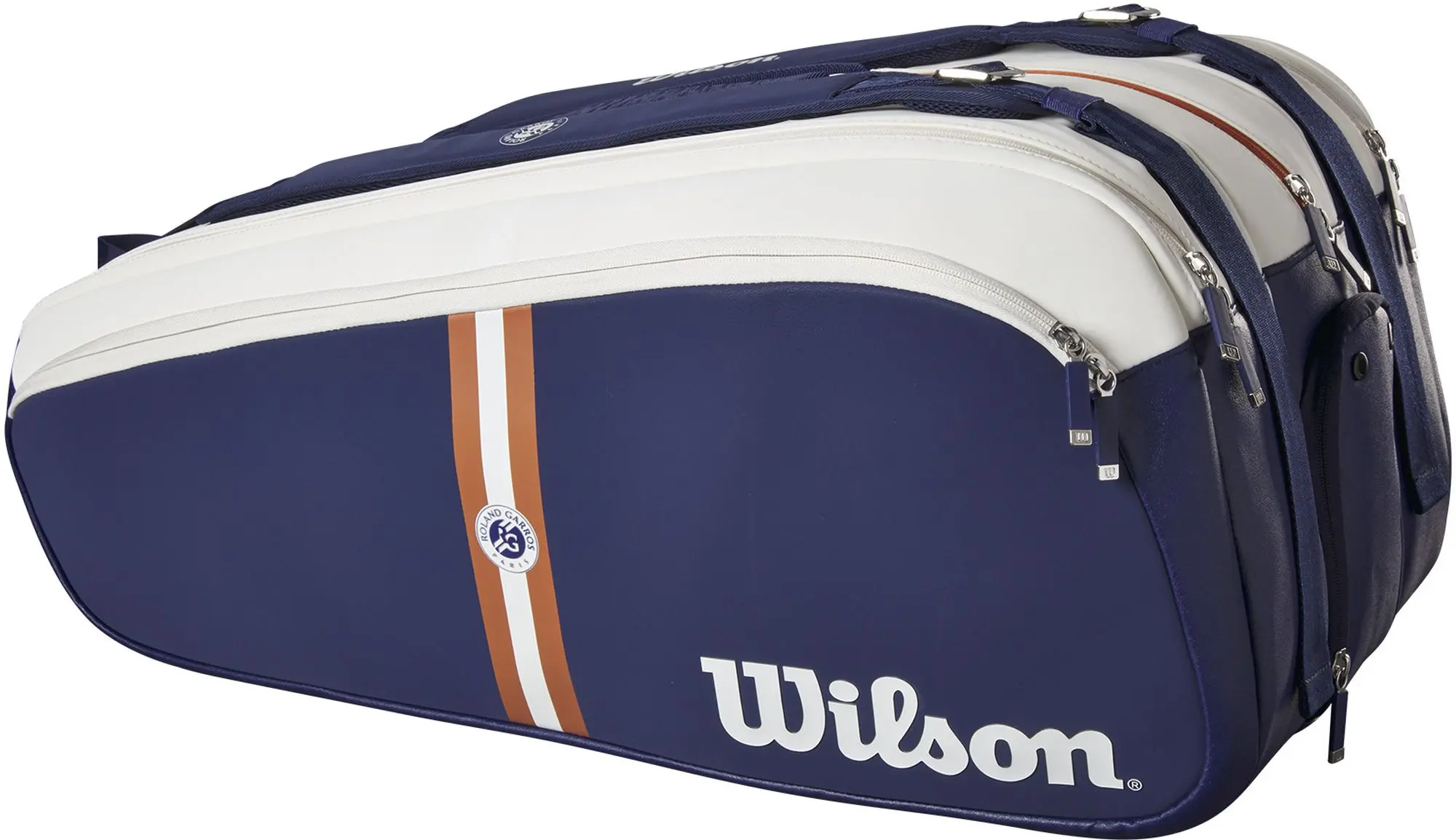 Wilson Roland Garros Super Tour 15 Pack Tennis Bag (Navy/White/Clay)