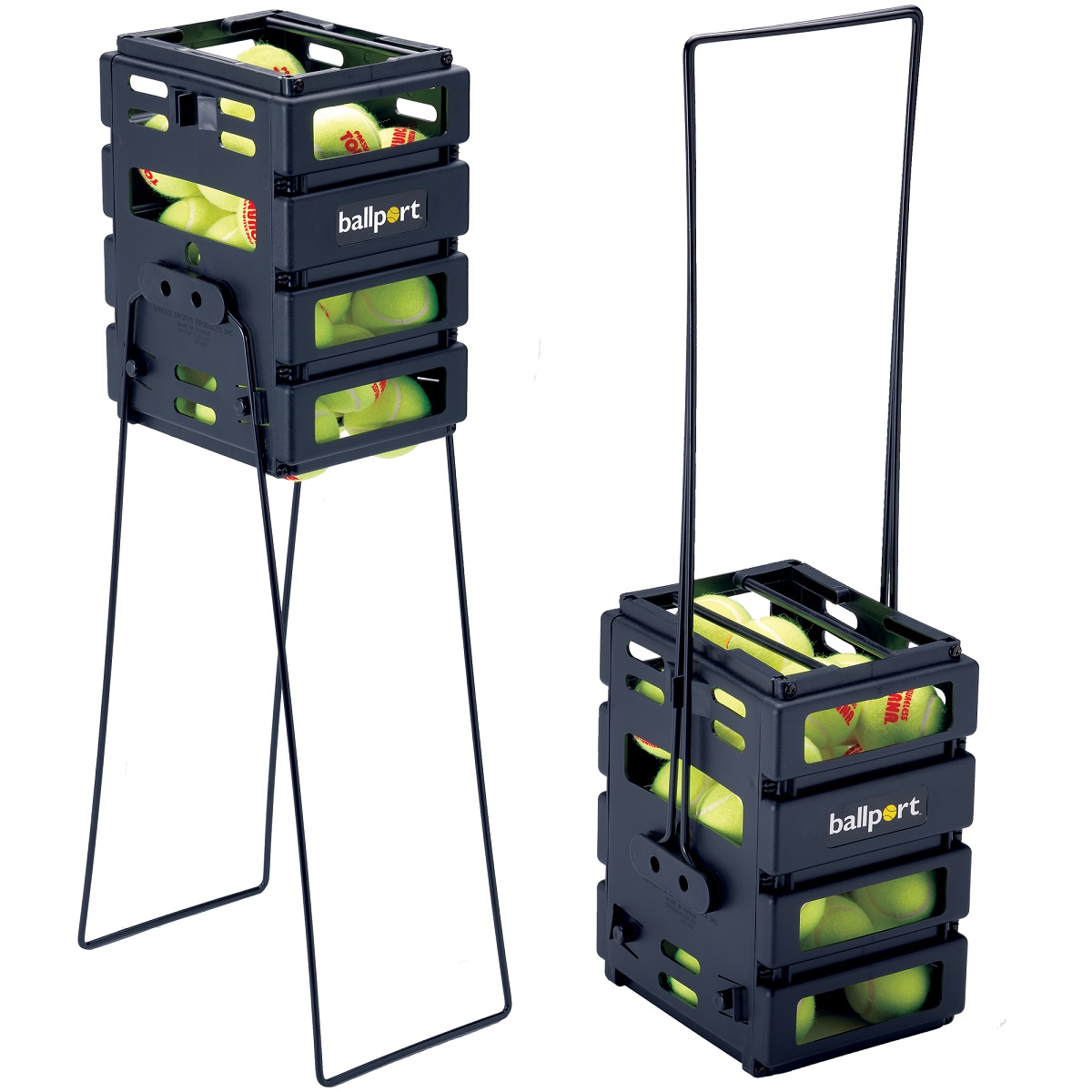 BP-M-Black Tourna Ballport Mini 36-Ball Tennis Ball Hopper (Black)