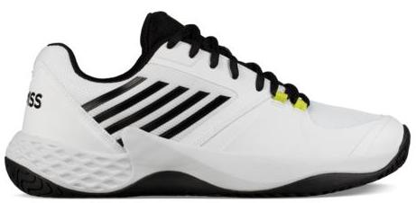 K-Swiss Men&amp;apos;s Aero Court Tennis Shoes (White/Black/Neon Yellow)