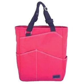 Maggie Mather Tennis Tote with Zipper Closure (Coral)