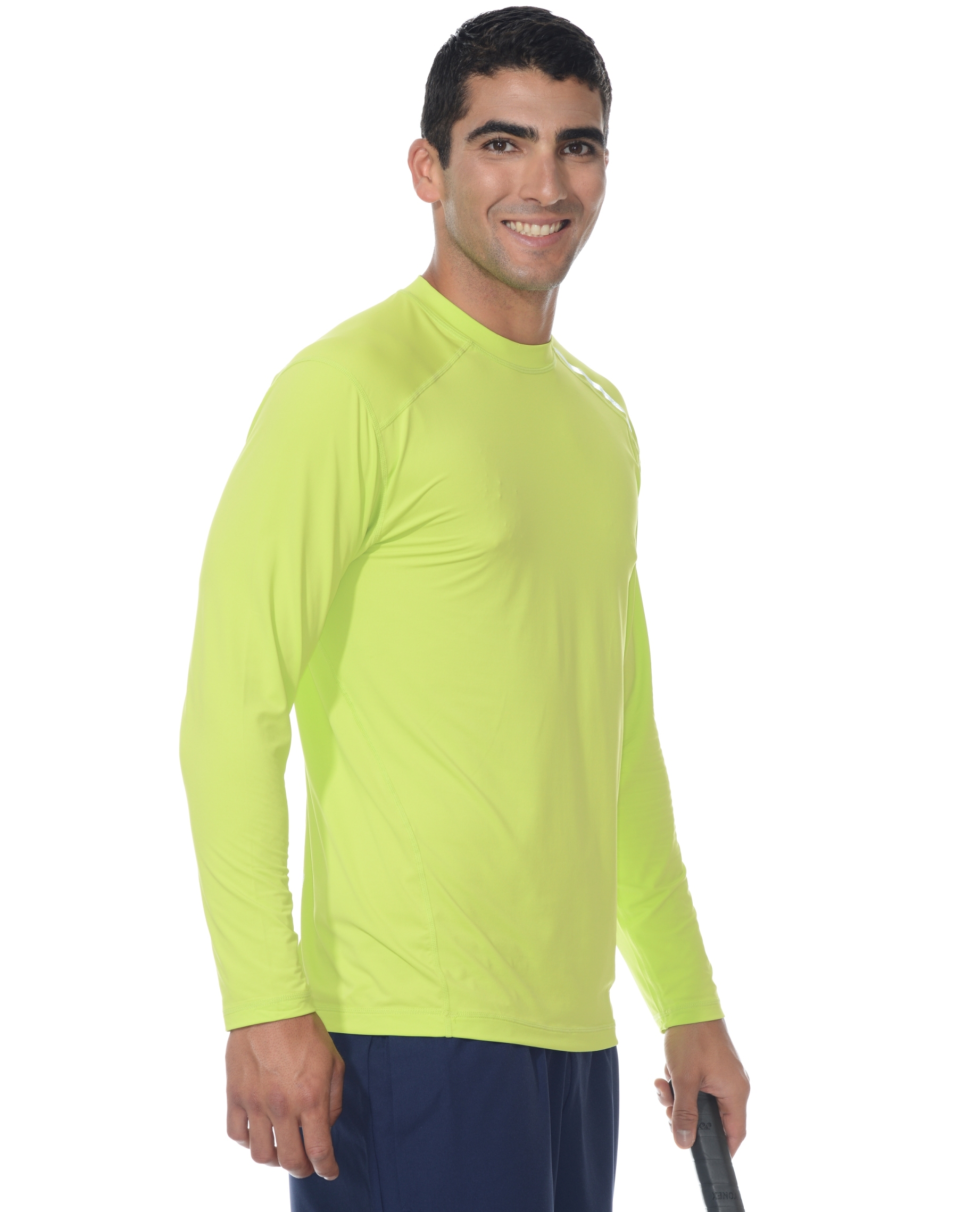 BloqUV Men's LongSleeve Sun Protective Jet Tee (Key Lime)