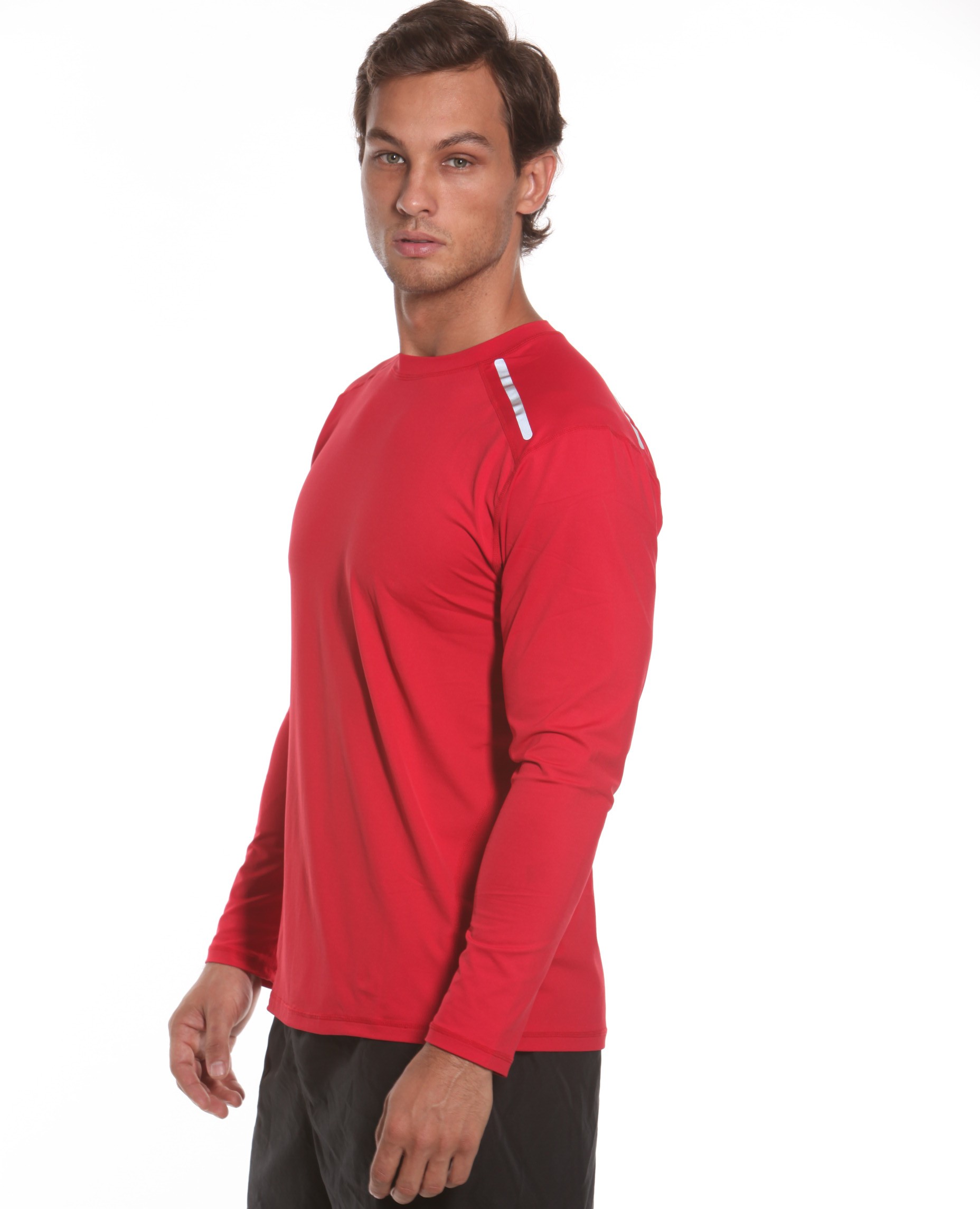 BloqUV Men&amp;apos;s Long-Sleeve Sun Protective Jet Tee (Red)