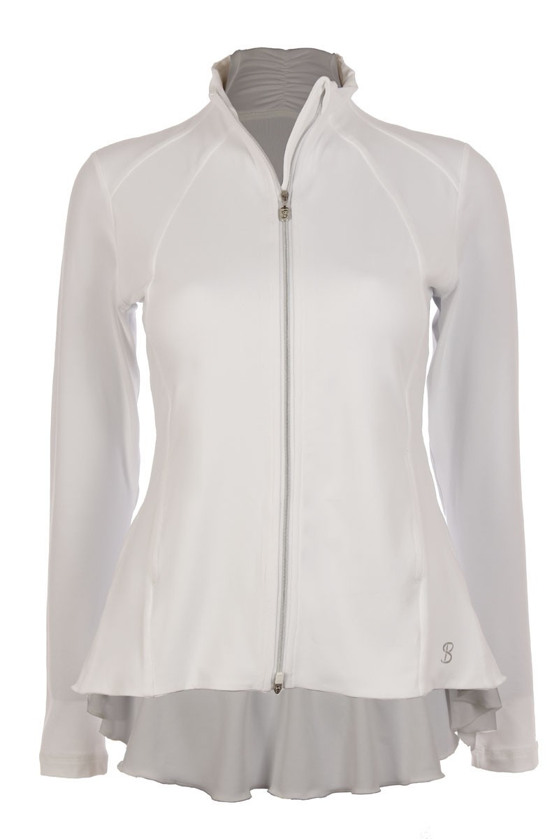 Sofibella Women&amp;apos;s Peplum Tennis Jacket (White)