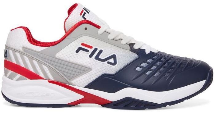Fila Men&amp;apos;s Axilus 2 Energized Tennis Shoes (White/Navy/Fila Red)