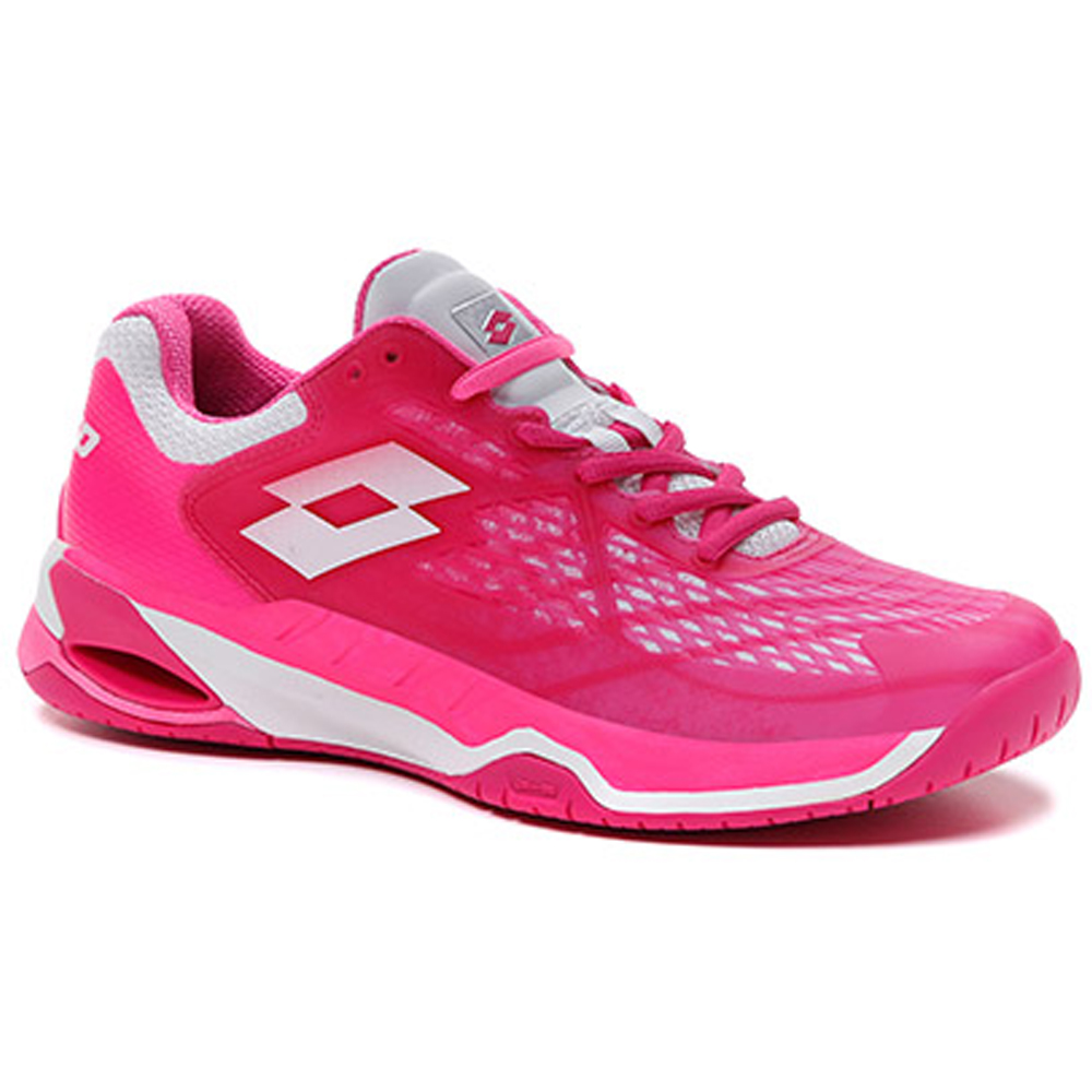 Lotto Women's Mirage 100 Speed Tennis Shoes (Glamour Pink/All White/Vivid Fuchsia)