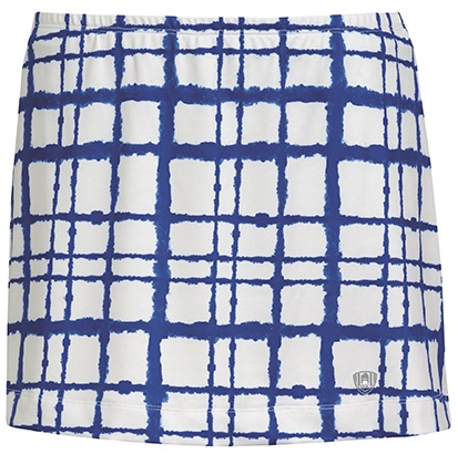 W1672-WRY DUC Chaos Women's Power Skirt (White/ Royal)