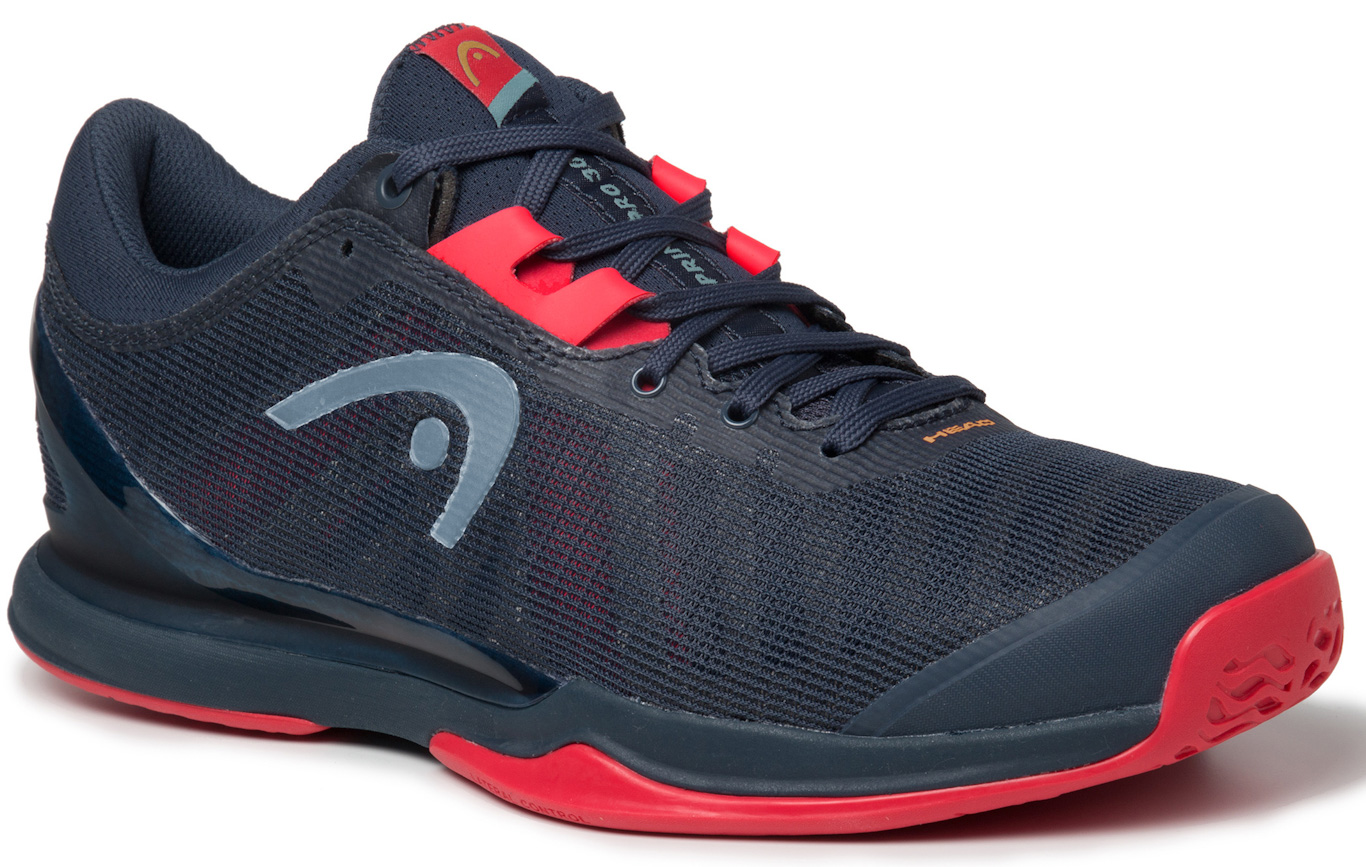 Head Men&amp;apos;s Sprint Pro 3.0 Tennis Shoes (Midnight Navy/Neon Red)
