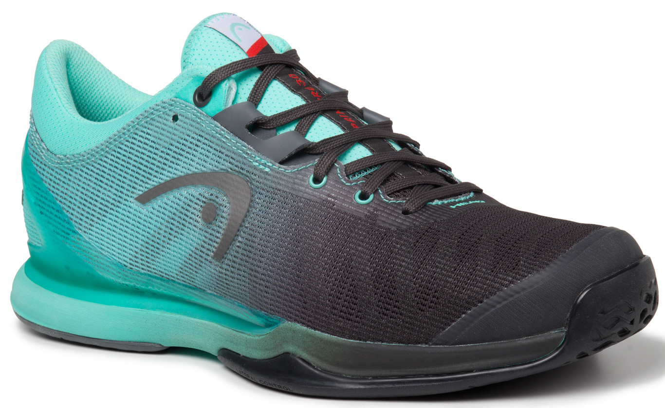 Head Men's Sprint Pro 3.0 Tennis Shoes (Black/Teal)