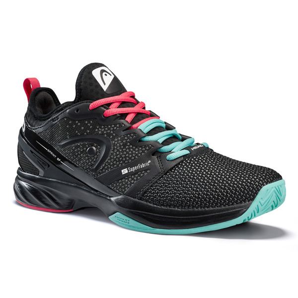 Head Women's Sprint SF Tennis Shoes (Black/Teal)