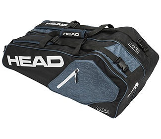 Head Core Combi Tennis Bag (Black/White/Grey)