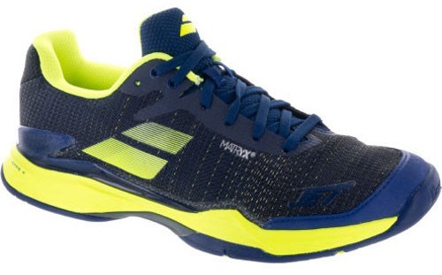 Babolat Men&amp;apos;s Jet Mach II All Court Tennis Shoes (Estate Blue/Fluo Yellow)