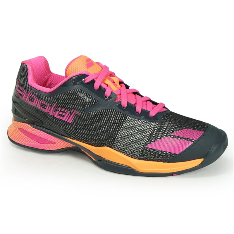Babolat Women&amp;apos;s Jet All Court Tennis Shoes (Grey/Orange/Pink)