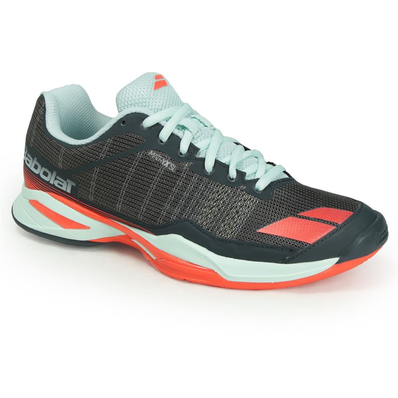 Babolat Women&amp;apos;s Jet Team Clay Court Tennis Shoes (Grey/Blue/Red)