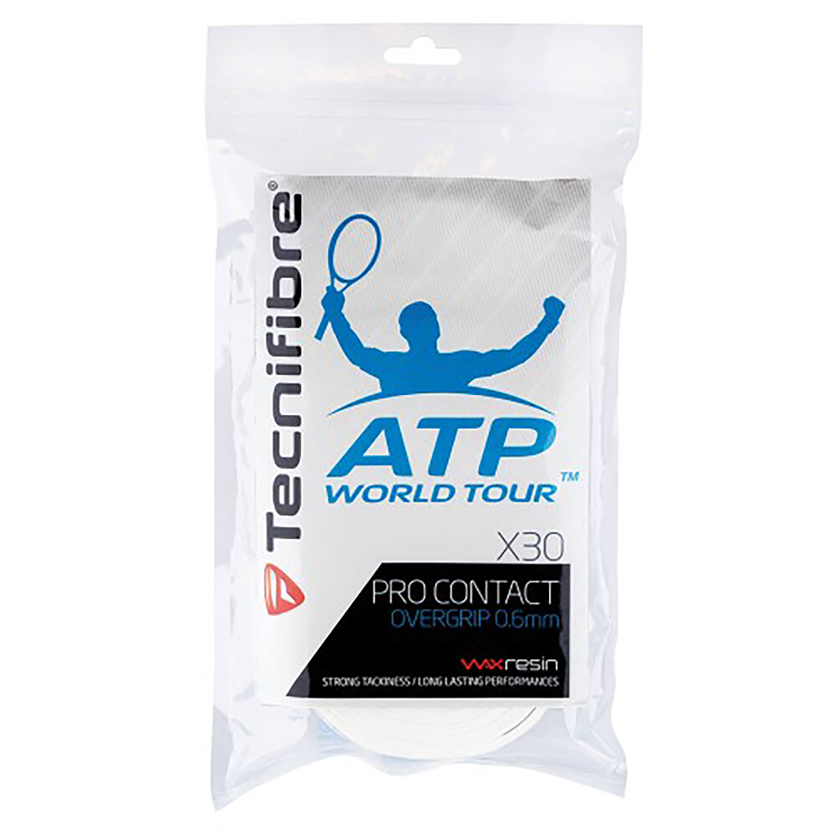 Tecnifibre Pro Contact Overgrip 30-Pack (White)