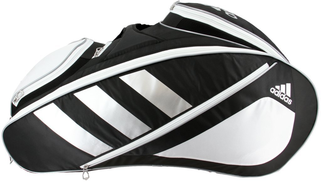 Adidas Tour 12 Racquet Tennis Bag (Black/White/Silver)