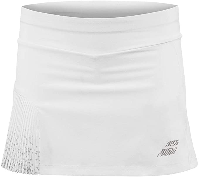 Babolat Girls Compete Tennis Skirt w/Built-in Shorts and Performance Polyester (White/White)