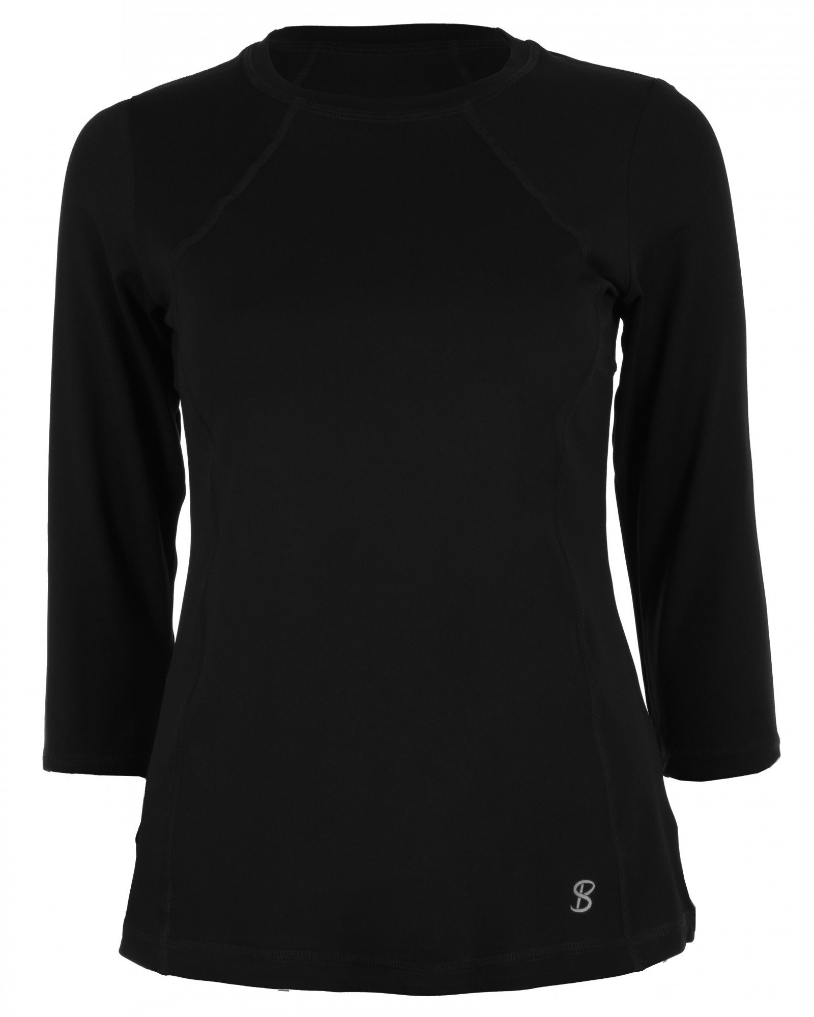 Sofibella Women&amp;apos;s Classic 3/4 Sleeve Tennis Top (Black)