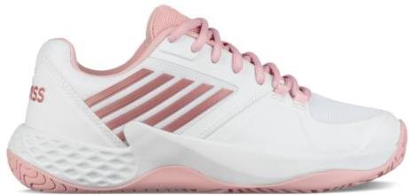 K-Swiss Women&amp;apos;s Aero Court Tennis Shoes (White/Coral Blush/Metallic Rose)