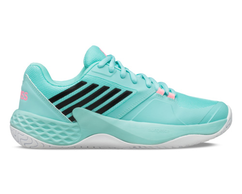 K-Swiss Women&amp;apos;s Aero Court Tennis Shoes (Aruba Blue/White/Soft Neon Pink)