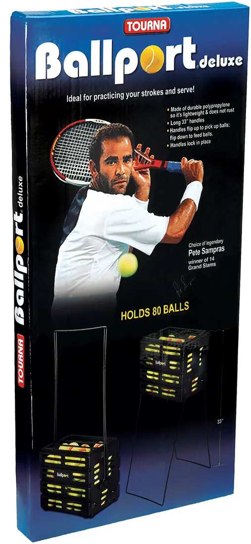 Tourna Ballport 80Ball Tennis Ball Hopper (Red or Blue)