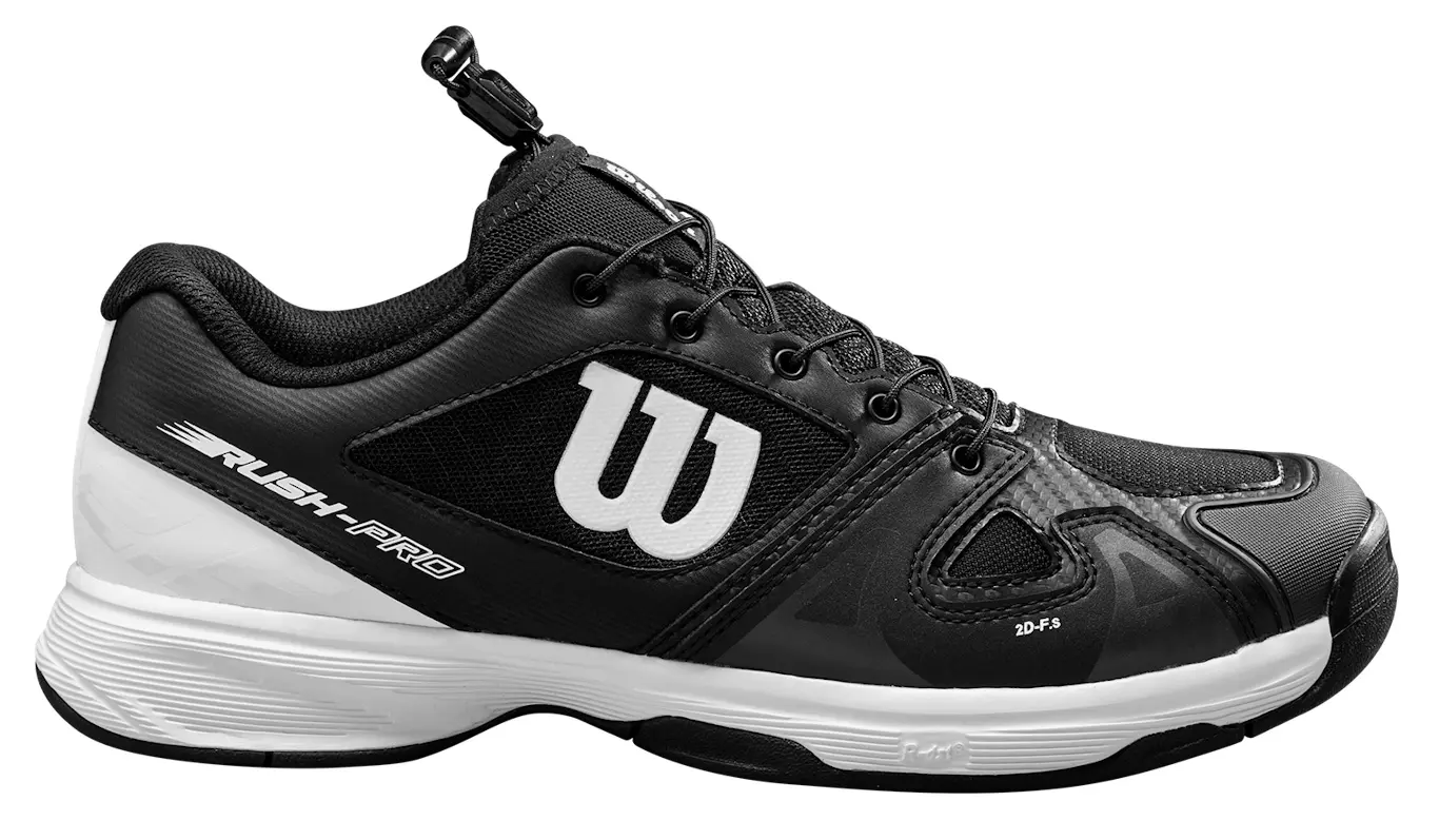 Wilson Junior Rush Pro QL Tennis Shoes (Black White Black)