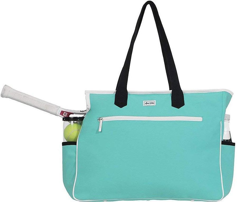 Ame & Lulu Kensington Tennis Court Bag (Aqua/Black)