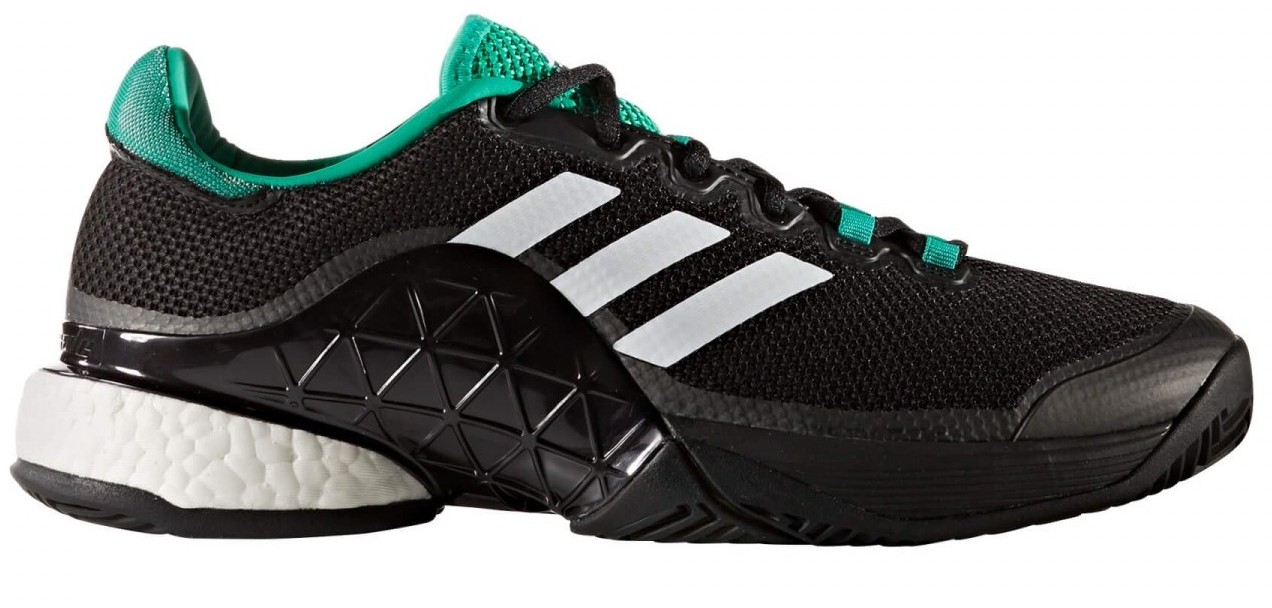 Adidas Men's Barricade Boost Tennis Shoe (Core Black/White/Dark Grey/Heather/Solid Grey)