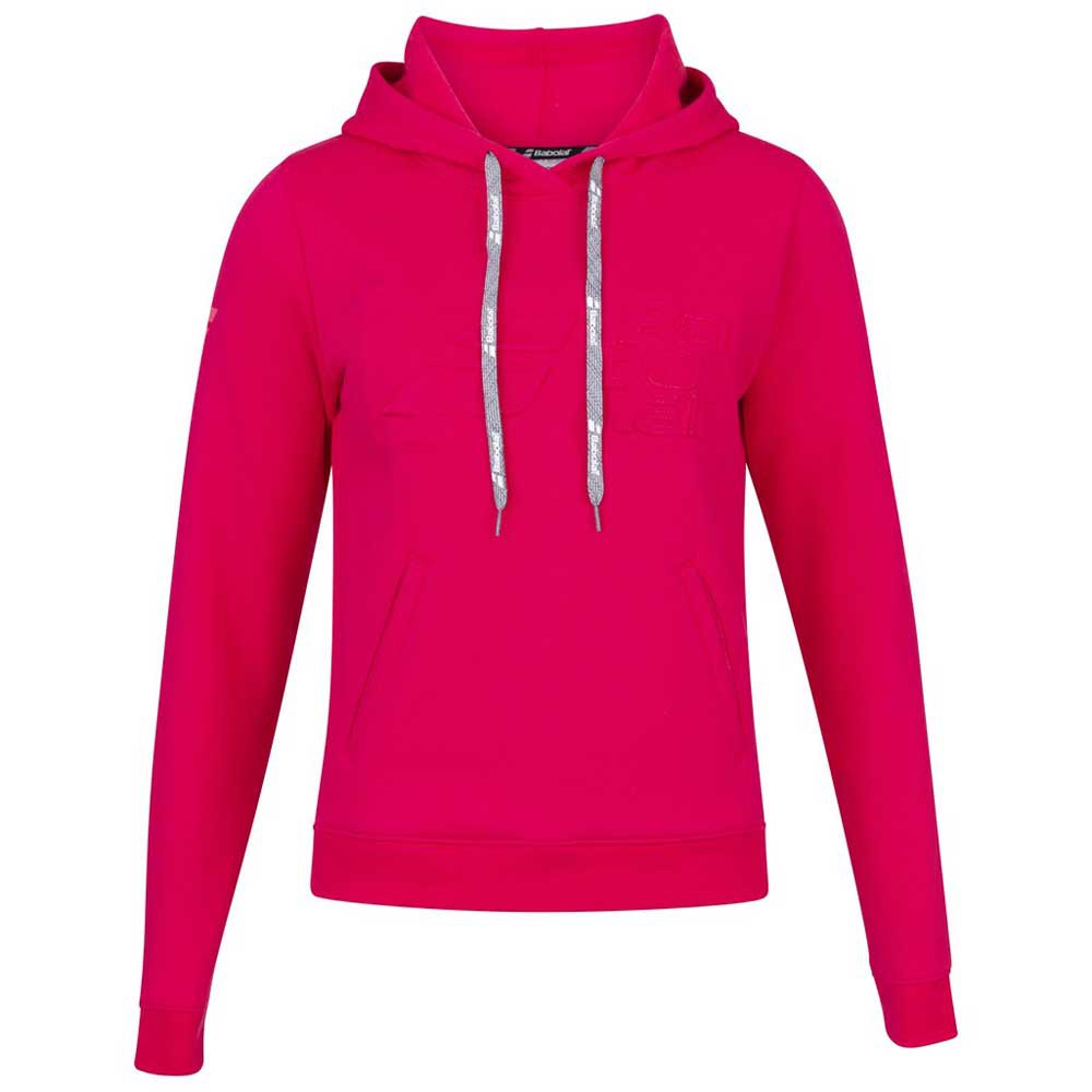 Babolat Women's Exercise Hooded Tennis Training Sweatshirt (Red Rose)