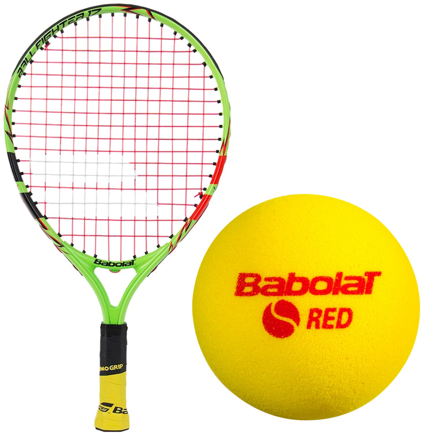 Babolat Ballfighter 17 Inch Child&amp;apos;s Tennis Racquet with Red Foam Tennis Balls
