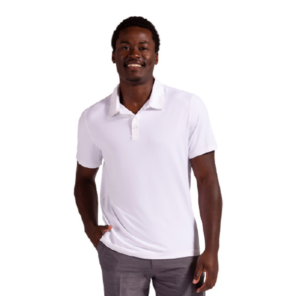 BloqUV Men's UPF 50+ Sun Protection Short Sleeve Polo Shirt (White)