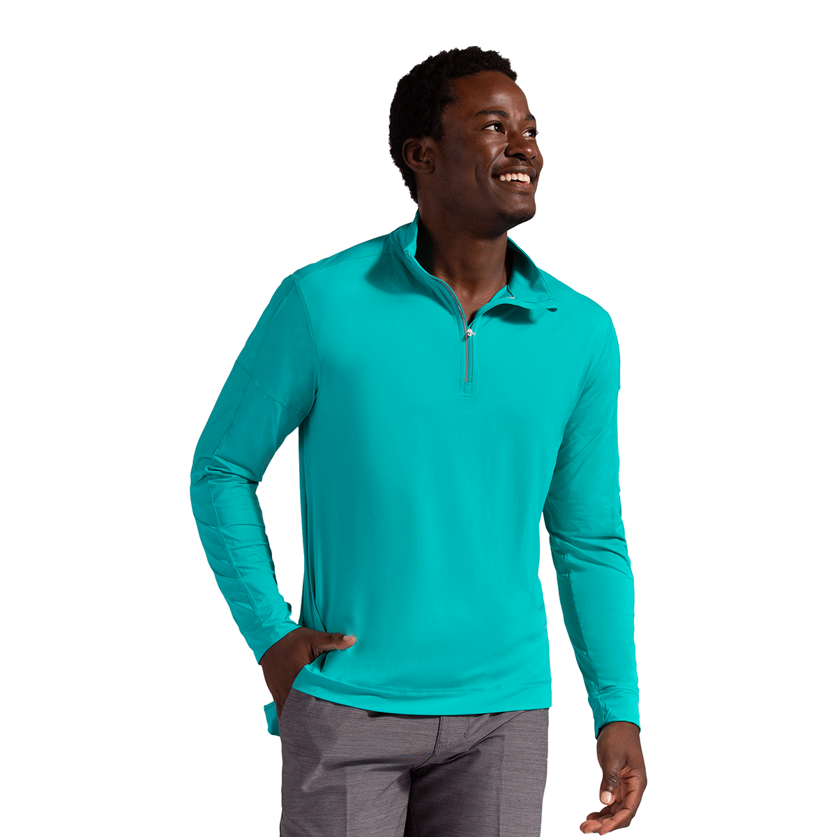 Download BloqUV Men's UV Protection Mock Zip Long Sleeve Shirt ...