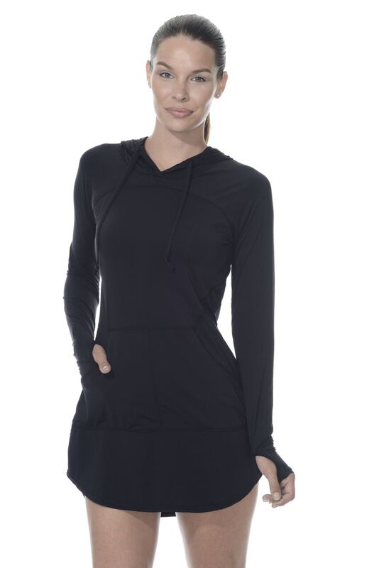 BloqUV Women's Sun Protective Hoodie Dress (Black)