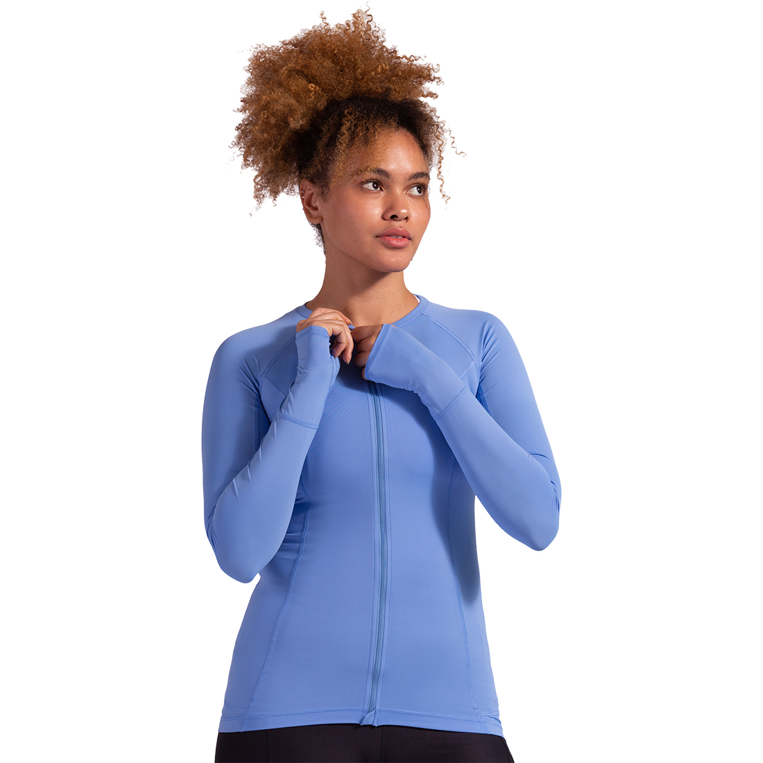 BloqUV Women's Sun Protective Full Zip Long Sleeve Athletic Top (Indigo)