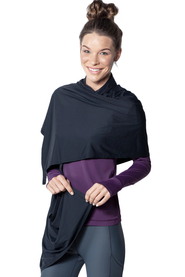 BloqUV UPF 50+ Sun Protective Blanket Wrap (Black)