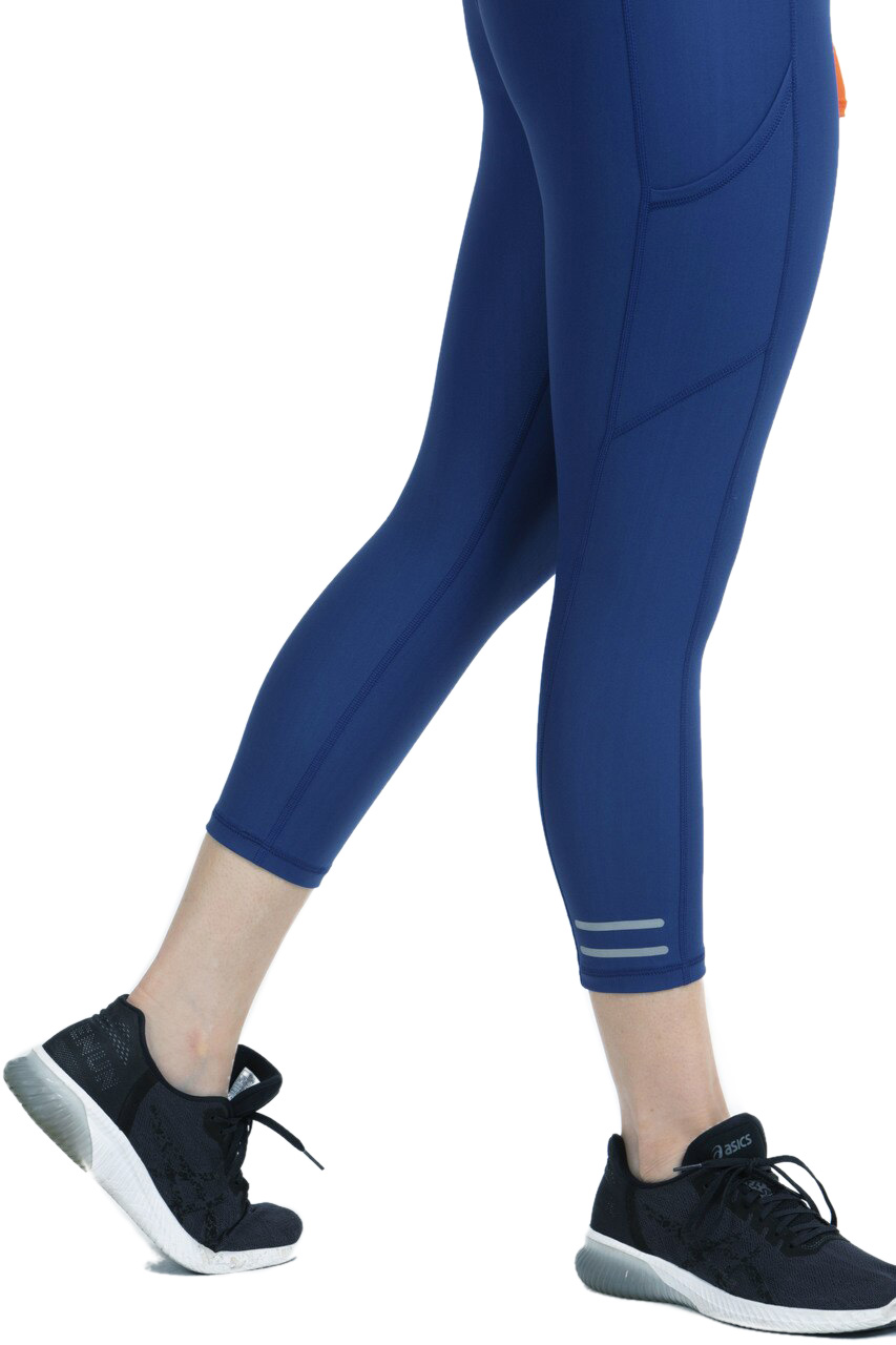 Bloq-UV Compression Long Tights with Reflective Trim (Navy)