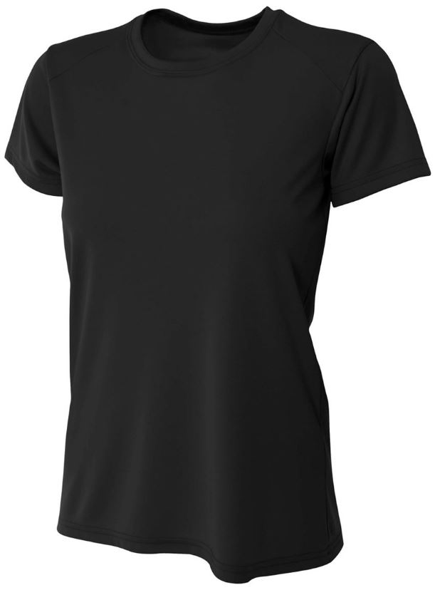A4 Women's Cooling Performance Crew Neck Tee (Black)