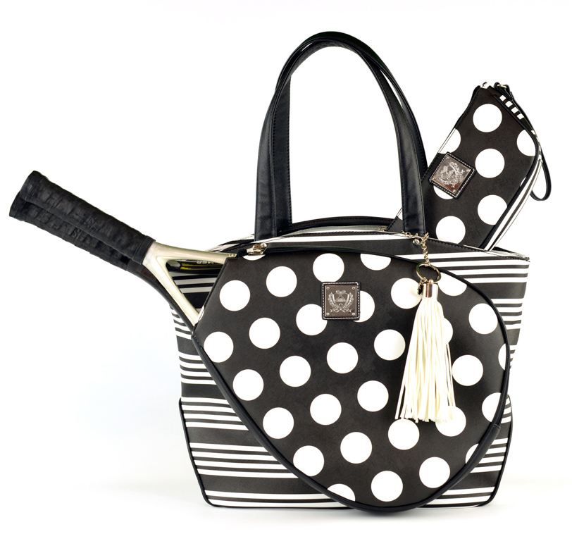 Court Couture Cassanova Tennis Bag (Stripes & Dots Black)