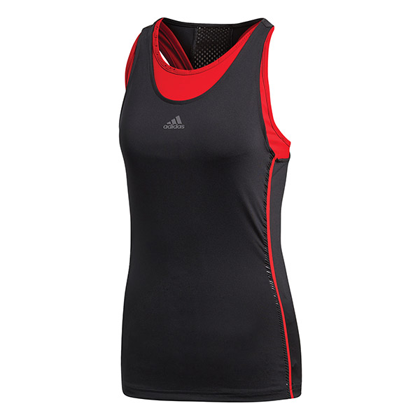 Adidas Women's Barricade Tennis Tank (Black/Scarlet)