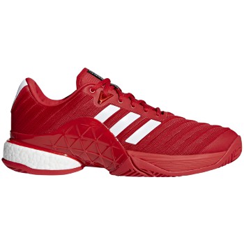 Adidas Men's Barricade Boost Tennis Shoes (Scarlet/White)