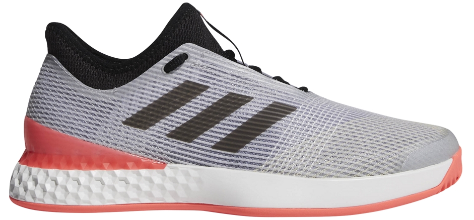 Adidas Men's adizero Ubersonic 3 Tennis Shoes (Matte Silver/Black/Flash Red)