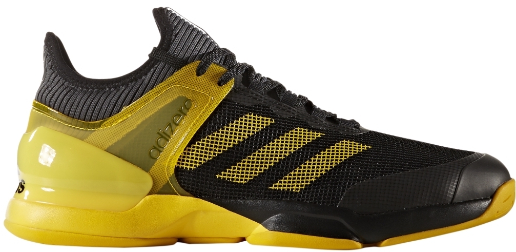 Adidas Men&amp;apos;s Adizero Ubersonic 2 Tennis Shoe (Black/Equipment Yellow/Grey)