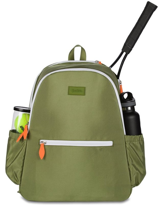Ame & Lulu Courtside Tennis Backpack (Army/Orange)