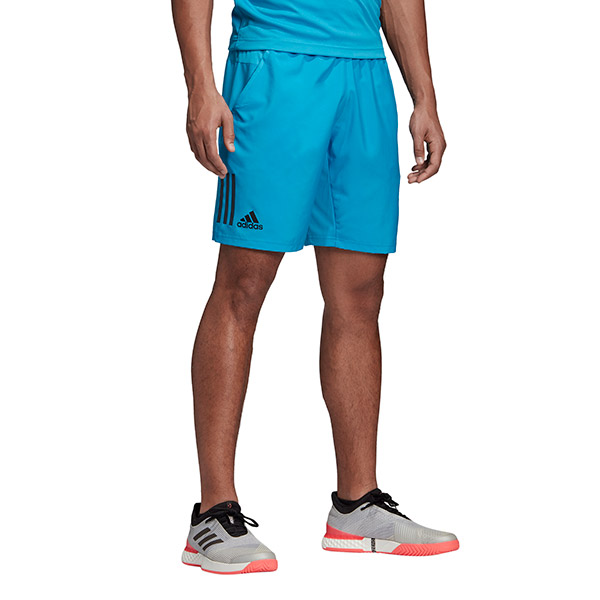 Adidas Men's Club 3-Stripe Tennis Shorts (Shock Cyan)