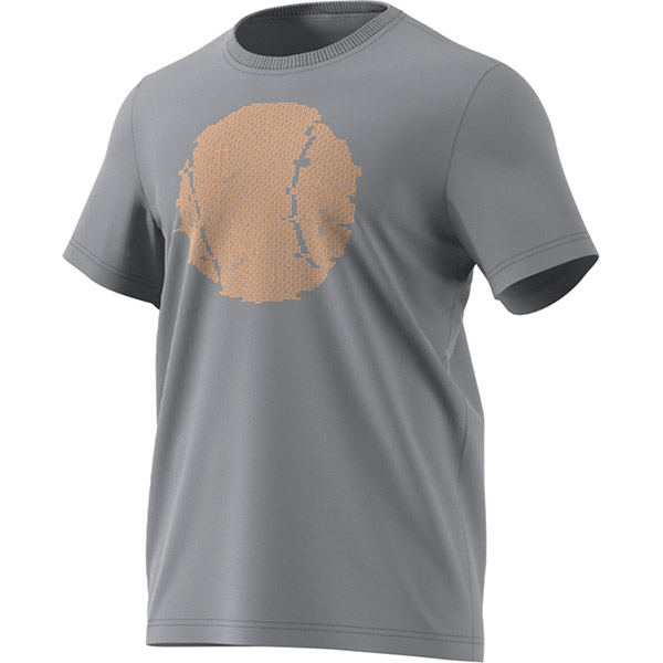 Adidas Men's Flushing Graphic Tennis Tee (Grey Three)