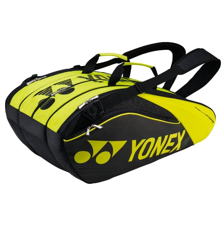 Yonex Pro Series 9-Pack Racquet Bag (Black/Lime)