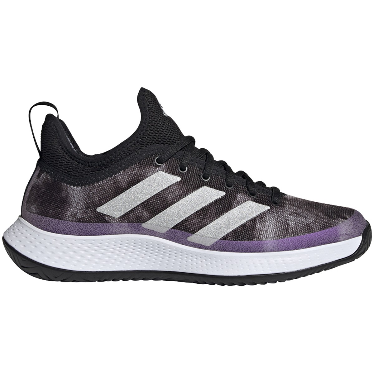 Adidas Women's Defiant Generation Tennis Shoes (Core Black/Silver Metallic/White)
